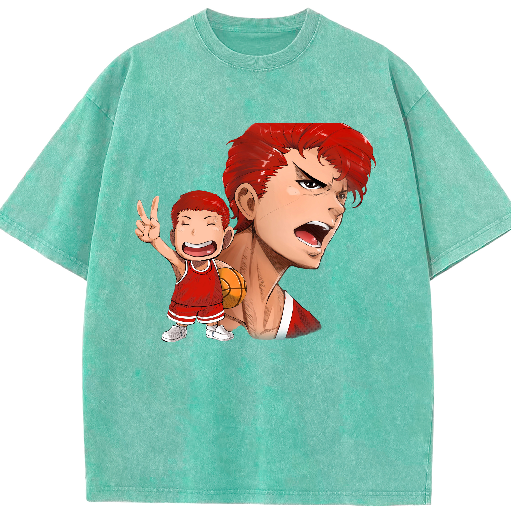 （画像用） SLAM DUNK／スラムダンク 綿100% ヴィンテージ風 半袖Tシャツ（フロントプリント）